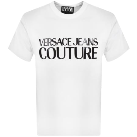 VERSACE JEANS ゼブラ ロゴ Tシャツ スワロフスキー 白 コットン White T-shirt with patch Versace Jeans Couture - Vitkac Italy